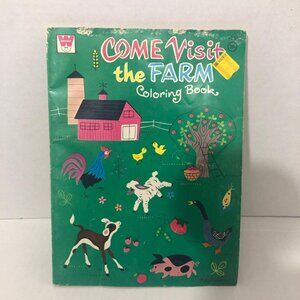 A Whitman Book Come Visit The Farm Coloring Book Vintage UNUSED Animals